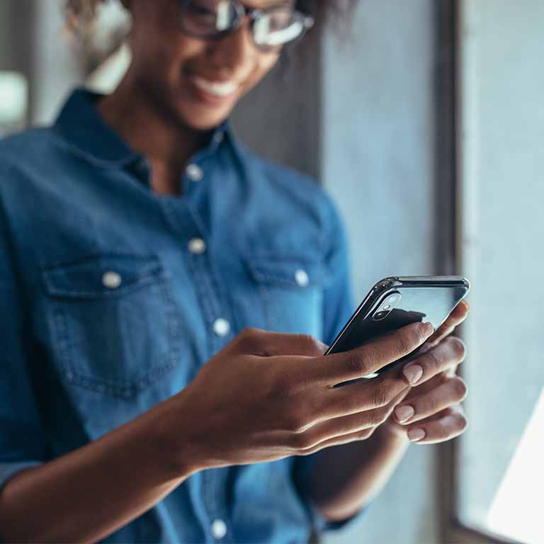 Woman Smilng On Phone