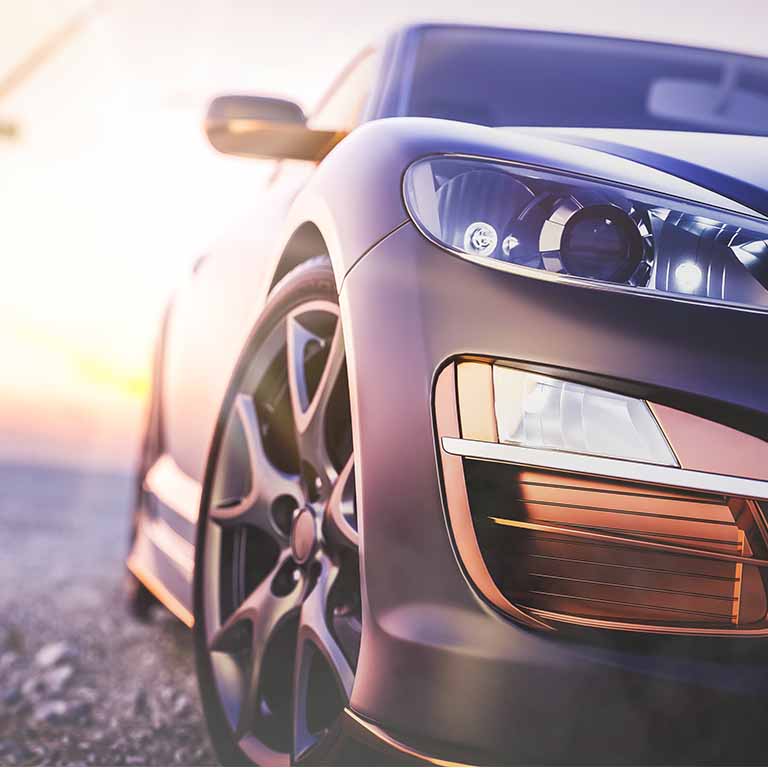 Car Driving Past Closeup