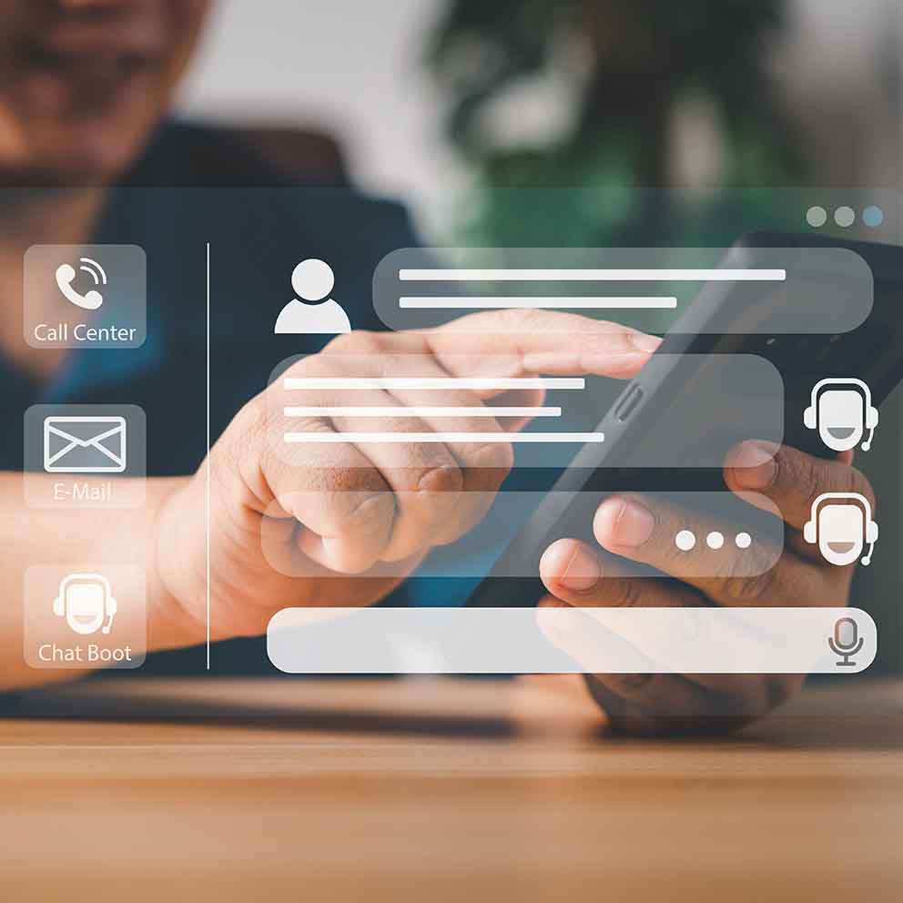 customer service holographic messaging board