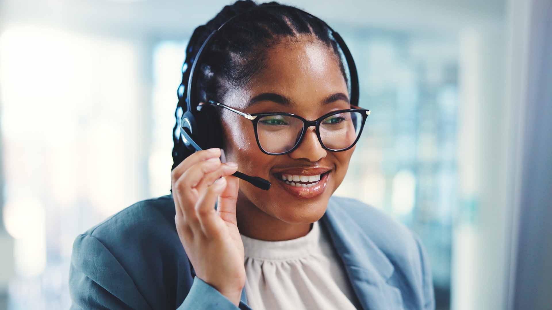 Woman Call Agent Glasses